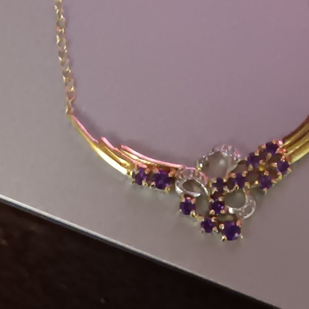 Elegant Gold  and Purple Necklace